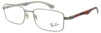Ray-Ban Brillenfassung RX8414 2847 53mm - Unisex - Silber Carbon Vollrand - Rotviolett Muster