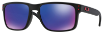 Oakley Holbrook OO9102-36 Sonnenbrille 57mm - Unisex - Schwarz Matt/Rot, Blau-Violett Verspiegelt