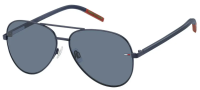 Tommy Jeans Herren Sonnenbrille TJ0008/S FLLKU 60mm - Pilot - Blau - UV-Schutz