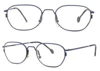 l.a. Eyeworks Vintage Brillenfassung JETT 422 135mm - blau metallic Vollrand Metall - Unisex