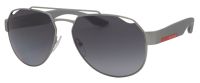 Prada Sport Herren Sonnenbrille PS57US 449-5W1 59mm - Polarisiert Grau Vollrand Silber-Grau Matt