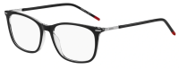 Hugo Unisex-Brillenfassung HG1278 7C5 52mm - Schwarz-Rechteck Kunststoff