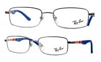 Ray-Ban Kinder Brillenfassung RX1030 4011 47mm Silber Blau Meatll Vollrand 99 4