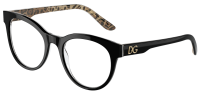 Dolce&Gabbana DG3334 3299 Damen Brillenfassung 52mm - Schwarz Leo Braun