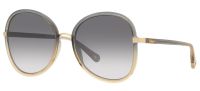 Chloe Damen Sonnenbrille CH0030S 008 57mm - Grau Transparent Gold Kunststoff Metall
